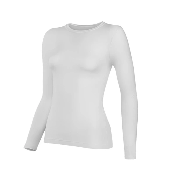 6 Adet Yıldız Bayan Likralı Uzun Kollu T-Shirt Fanila Beyaz 2145 - 1