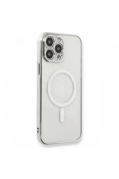 Logis İphone 13 Pro Max Kamera Korumalı Magsafe Kablosuz Şarj Uyumlu Renkli Şeffaf Kılıf - 3