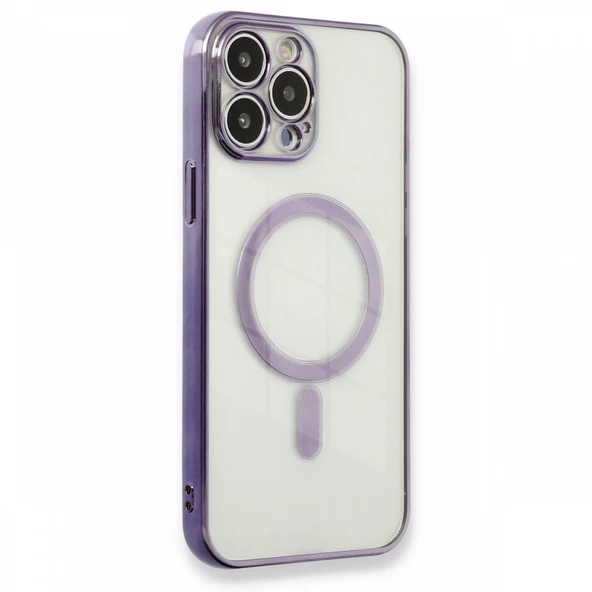 Logis İphone 13 Pro Max Kamera Korumalı Magsafe Kablosuz Şarj Uyumlu Renkli Şeffaf Kılıf - 4