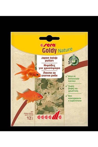 Sera Goldy Nature ( Japon Balığı Pul Yemi ) 12Gr (Zarf)