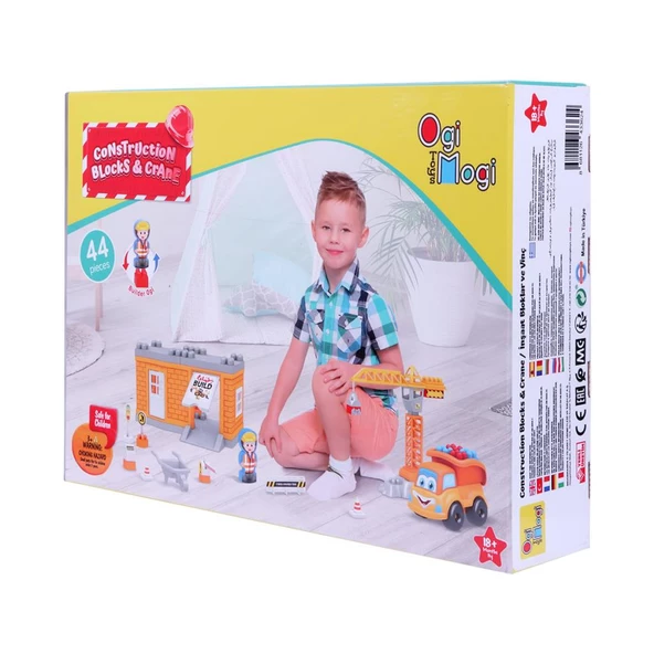Ogi Mogi Toys İnşaat Bloklar ve Vinç 44 Parça - 4