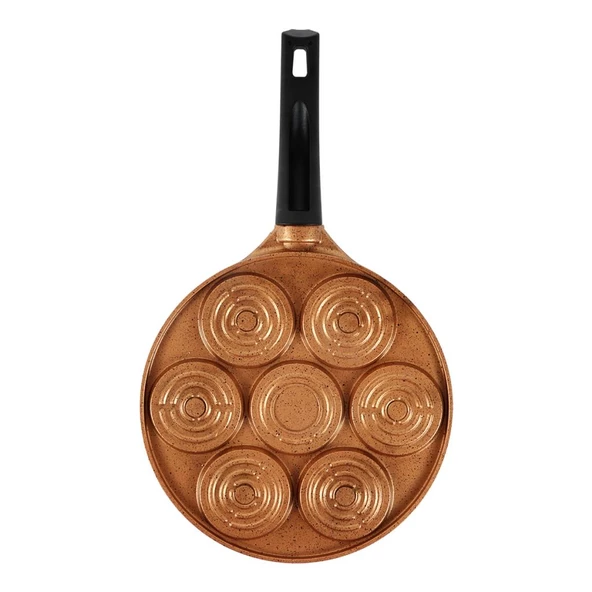 Serenk Fun Cooking Gülen Yüz Alüminyum Döküm Granit Kaplama Pankek Tava 26 cm Sarı - 2