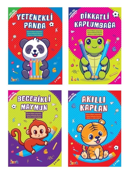 Nesil Okul Öncesi Yaz Sil Kalemli Görsel Dikkat Çalışmaları 4 Kitap