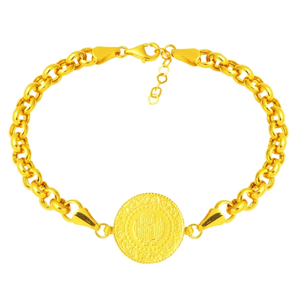 Kalın Doç Altın Zincirli Çeyrekli Bileklik ürün görseli 1