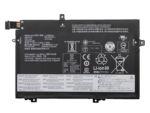 RETRO Lenovo ThinkPad L480, L580, 01AV464, L17M3P53 Notebook Bataryası