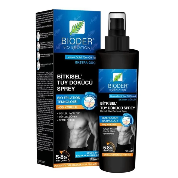 Bioder Erkek Tüy Dökücü Sprey Hassas Dahil Tüm Cilt Tipleri 150 Ml