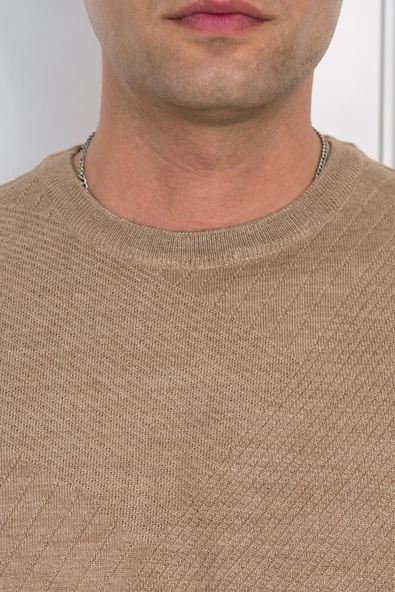 WOOLEN WORLD SIFIR YAKA REGULAR FİT DESENLİ ERKEK KAZAK - Resim 3