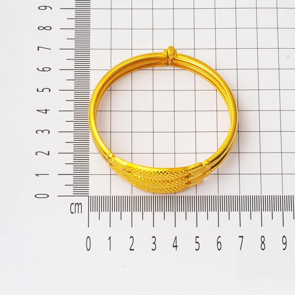 Kaburga 22 Ayar Altın Kelepçe Bilezik - Resim 6