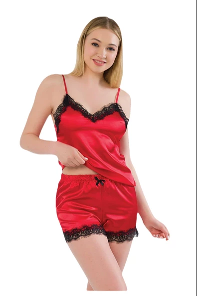 FAAL DANTELLİ SATEN ŞORT TAKIM 3104 - 6