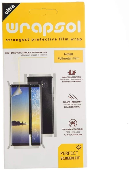 Wrapsol Samsumg Galaxy Note 8 Ön | Arka Ekran Koruyucu Poliuretan