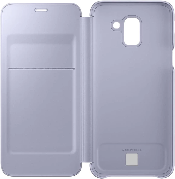 Samsung Galaxy J6 Flip Wallet Cover Kapaklı Cüzdan Kılıf, Mor EF-WJ600C - 2