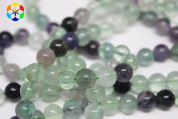 Florit Taşı YARIM Dizi 8mm (18cm uzunluğundadır) ürün görseli