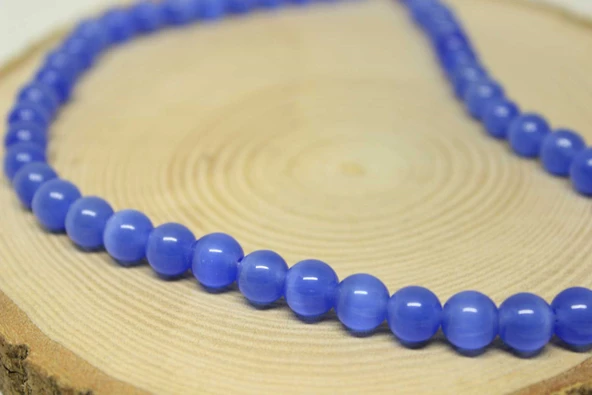 Kedi Gözü Taşı YARIM Dizi 8mm (24150) (18cm uzunluğundadır) - Resim 3