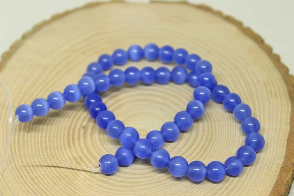 Kedi Gözü Taşı YARIM Dizi 8mm (24150) (18cm uzunluğundadır) ürün görseli 1