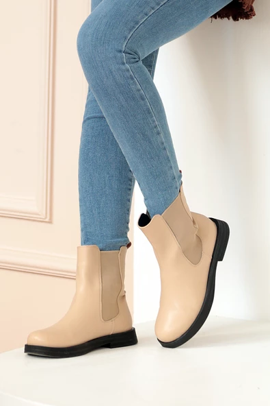 Pembe Potin Rahat Taban Kadın Lastikli Bot&Bootie 020-L1212-22Cilt