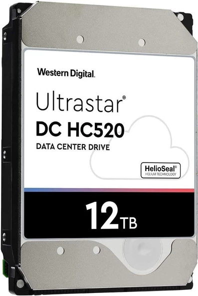 WD Ultrastar DC HC520 12TB HUH721212ALE600 7200RPM 3.5" SATA 6Gb/s HDD