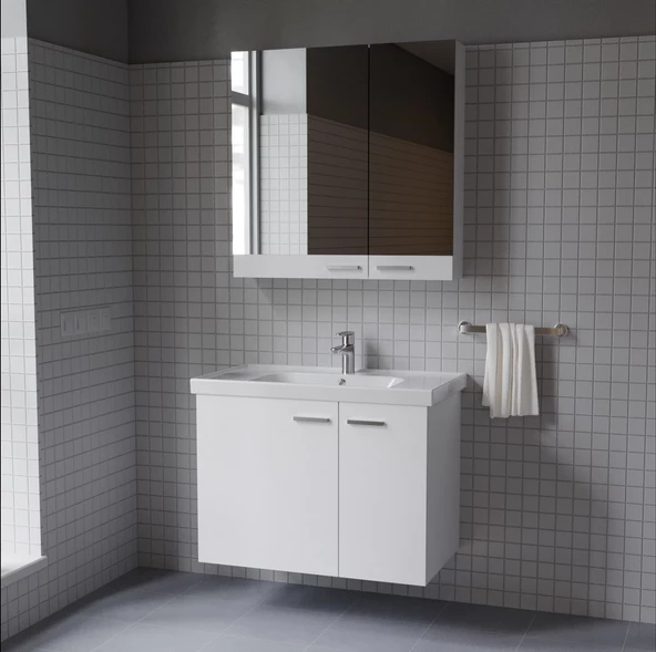 Eva 80 Cm Beyaz  Alt&Üst Hılton DolapN DOLAP