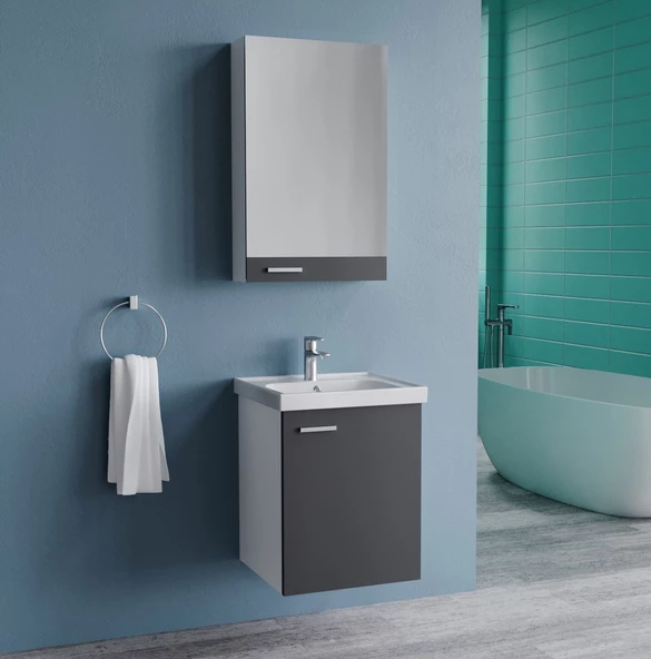 Eva 50 Cm Antrasıt Alt&Üst Hılton Dolap