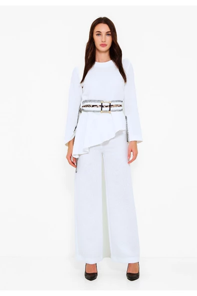 Modatalika Kadın Kemerli  Asimetrik Kesim Alt Üst Takım ürün görseli