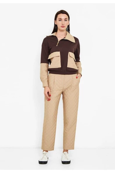 Modatalika Fermuarlı Yaka Detaylı Pantolon Alt-Üst Takım - Resim 6