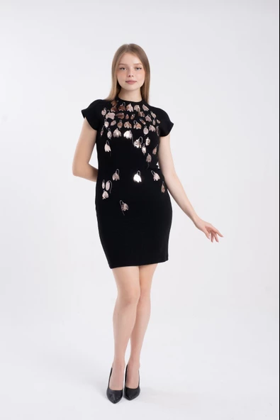 Modatalika Kadın Desenli Triko Elbise - Resim 2