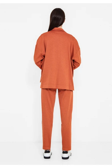 Modatalika Kadın Düğmeli Önden Cepli Spor Ceket Takım - Resim 8