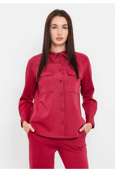 Modatalika  Kadın Cep Detaylı Düğmeli Alt Üst Takım - Resim 3
