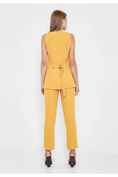 Modatalika Kadın Kolsuz Düğmeli İkili Takım - Resim 8