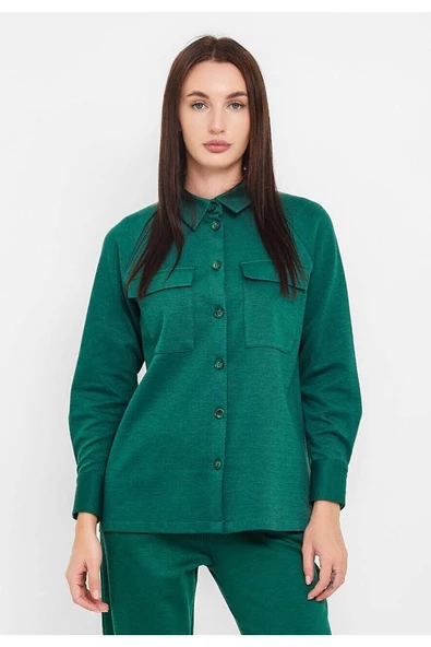 Modatalika  Kadın Cep Detaylı Düğmeli Alt Üst Takım - Resim 2