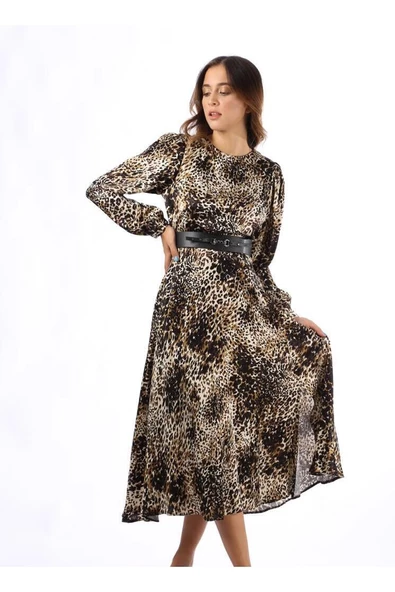 Modatalika Kadın Saten Tarz Elbise - Resim 5