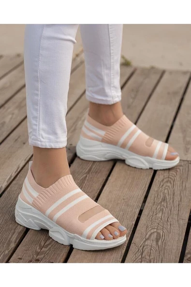 Modatalika Kadın Triko Sandalet - Resim 5