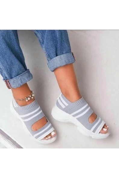 Modatalika Kadın Triko Sandalet - Resim 2