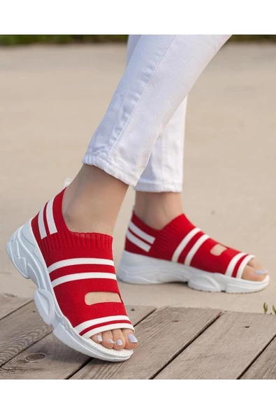 Modatalika Kadın Triko Sandalet - Resim 6