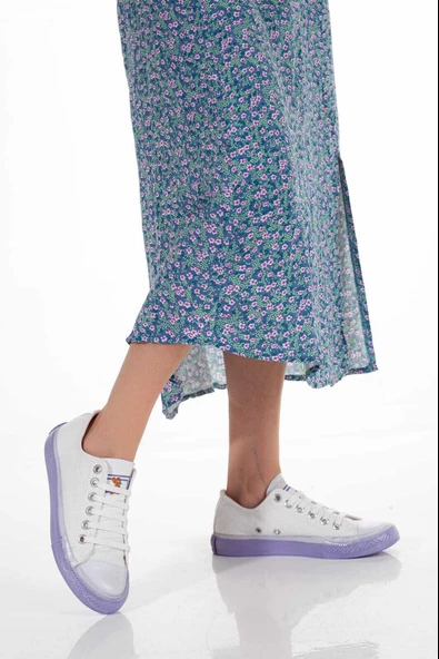 Modatalika Kadın Renkli Taban Sneaker - 8