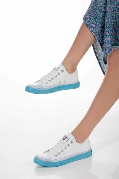 Modatalika Kadın Renkli Taban Sneaker - 3
