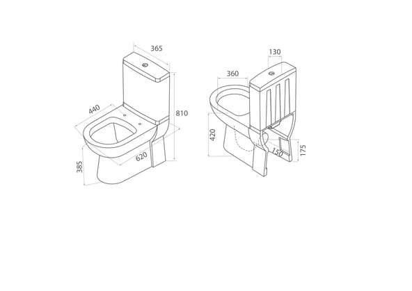Turkuaz Bella Duvara Sıfır Klozet,Rezervuar,İç Takım,UF Kapak - Resim 3
