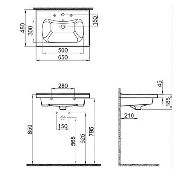 Kale İdea 2.0 65X45 Etajerli Lavabo - 2