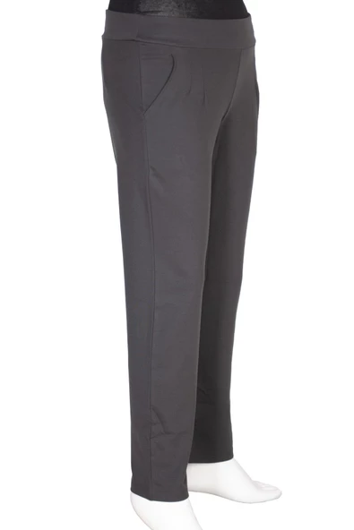 Barem Kadın Pensli Çelikli interlok Antrasit Pantolon - 4