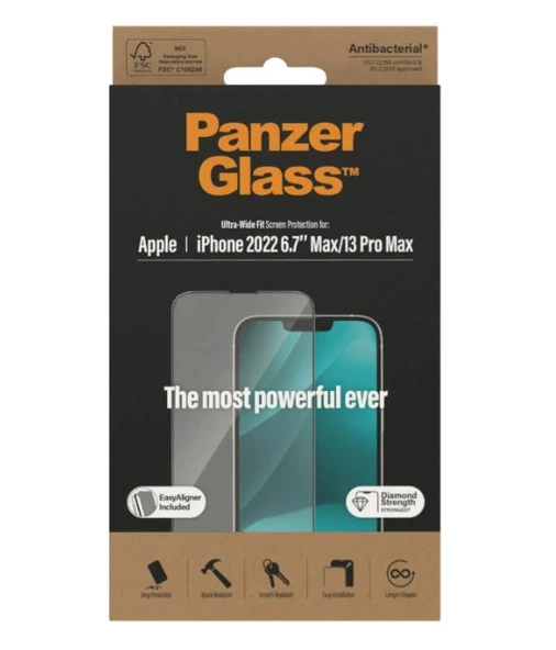 PanzerGlass iPhone 14 Plus/13 Pro Max UWF Antibakteriyel Ekran Koruyucu