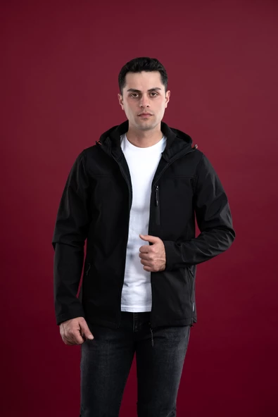 FBI KAPŞONLU SLİMFİT FERMUARLI ERKEK BAHARLIK MONT - 7