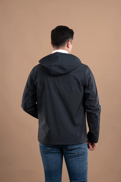 FBI KAPŞONLU SLİMFİT FERMUARLI ERKEK BAHARLIK MONT - 4