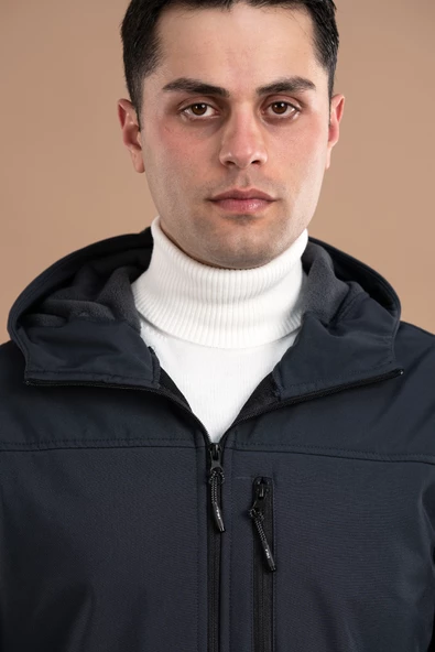 FBI KAPŞONLU SLİMFİT FERMUARLI ERKEK BAHARLIK MONT - 5