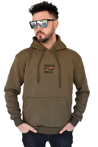 Erkek Oversize Kapüşonlu Sweatshirt 6742 BGL-ST02313 - Resim 5
