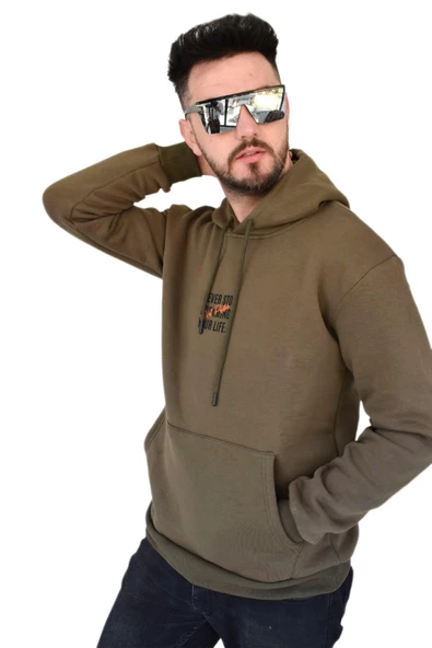 Erkek Oversize Kapüşonlu Sweatshirt 6742 BGL-ST02313 - Resim 4