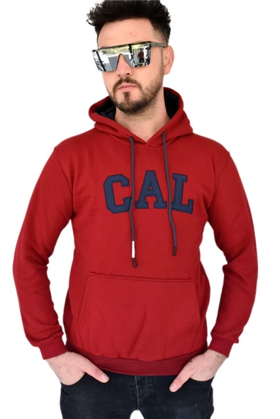 Erkek Bordo Kapüşonlu Sweatshirt Cal BGL-ST02361 ürün görseli