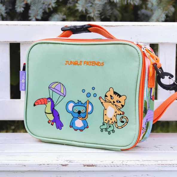 Milk&Moo Çocuk Sırt Çantası ve Isı Yalıtımlı Beslenme Çantası Seti Jungle Friends - 6