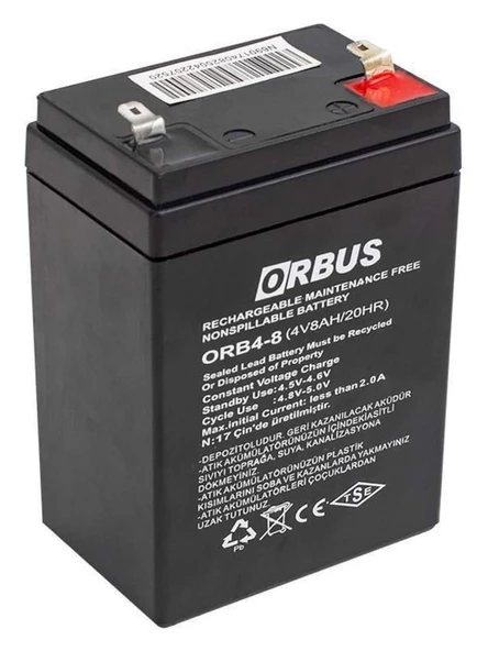 4V 8AH Akü 4 Volt 8 Amper 4V 8AH Akü Işıldak aküsü el feneri akü terazi Aküsü Kantar Baskül Aküsü - 4V8AH Bakımsız Kuru Tip Akü El Feneri Aküsü - 3