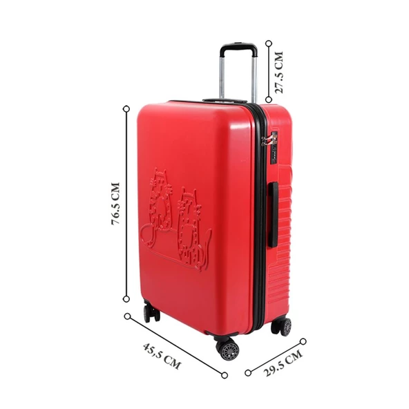 Biggdesign Cats Kırmızı Büyük Boy 28" Valiz - 12