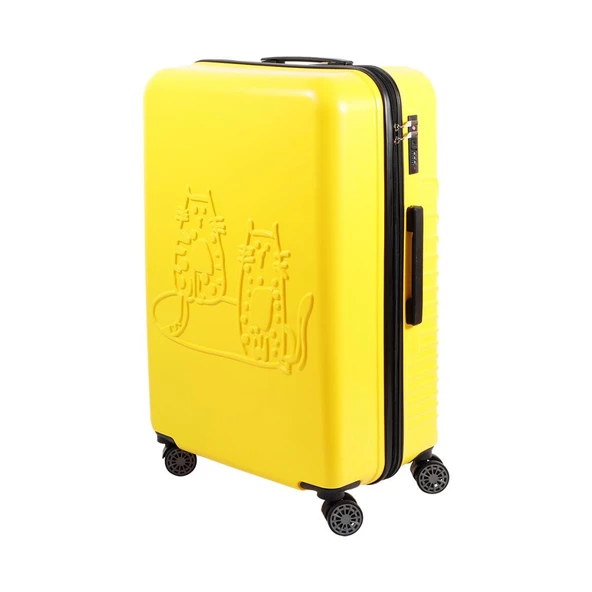 Biggdesign Cats Sarı Büyük Boy 28" Valiz - 2