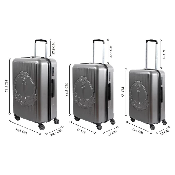 Biggdesign Ocean Gri Büyük Boy 28" Valiz - 5